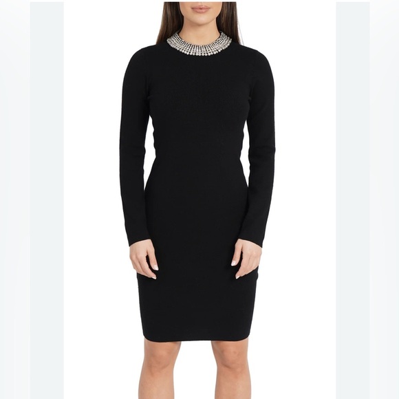 NWT Love Token Rhinestone Detail Sweater Midi Dress Size XS - Picture 6 of 12